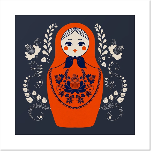 Matryoshka Russian Doll Wall Art by LenasScribbles